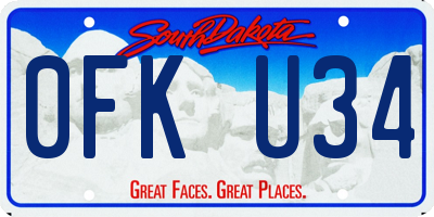 SD license plate 0FKU34