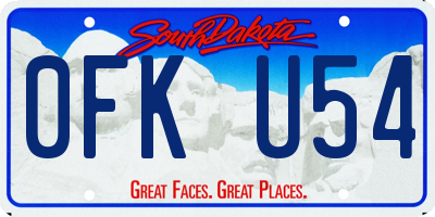 SD license plate 0FKU54