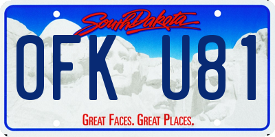 SD license plate 0FKU81