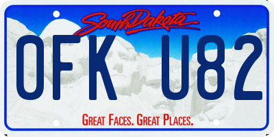 SD license plate 0FKU82