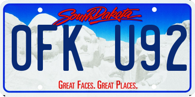 SD license plate 0FKU92