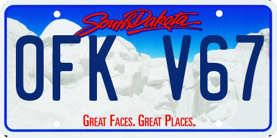 SD license plate 0FKV67