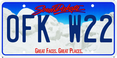 SD license plate 0FKW22