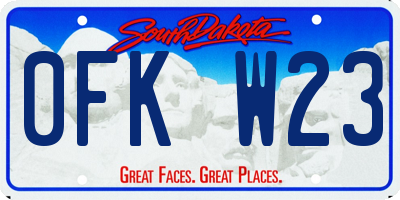 SD license plate 0FKW23
