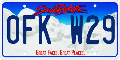 SD license plate 0FKW29