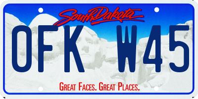 SD license plate 0FKW45