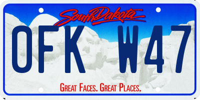 SD license plate 0FKW47