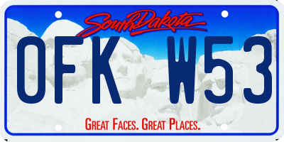 SD license plate 0FKW53
