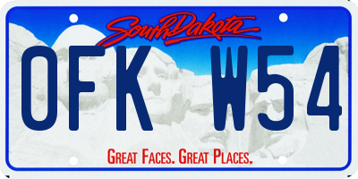 SD license plate 0FKW54