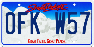 SD license plate 0FKW57