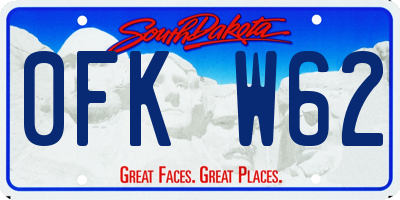 SD license plate 0FKW62