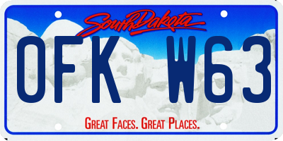 SD license plate 0FKW63