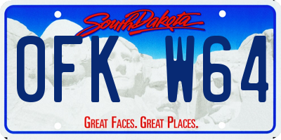 SD license plate 0FKW64