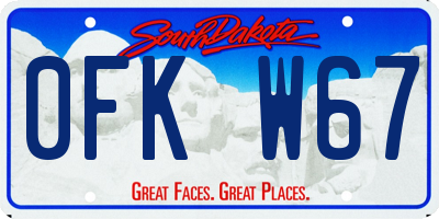 SD license plate 0FKW67