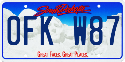 SD license plate 0FKW87