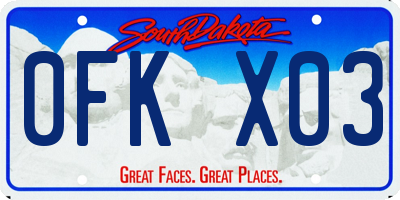 SD license plate 0FKX03