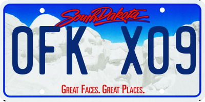 SD license plate 0FKX09