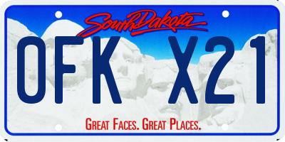 SD license plate 0FKX21