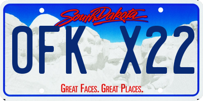 SD license plate 0FKX22