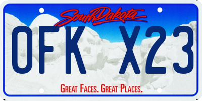 SD license plate 0FKX23