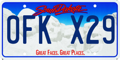 SD license plate 0FKX29