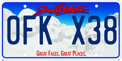 SD license plate 0FKX38