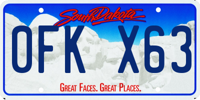 SD license plate 0FKX63