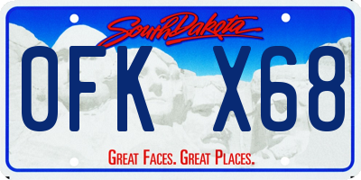SD license plate 0FKX68