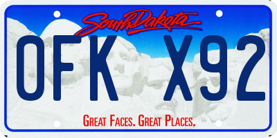 SD license plate 0FKX92