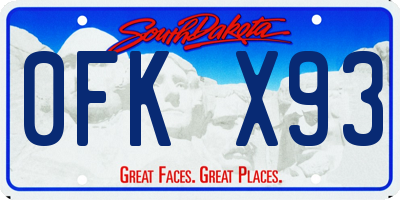 SD license plate 0FKX93