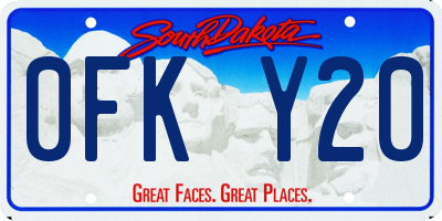 SD license plate 0FKY20
