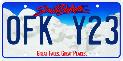 SD license plate 0FKY23