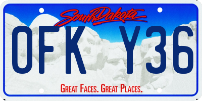 SD license plate 0FKY36