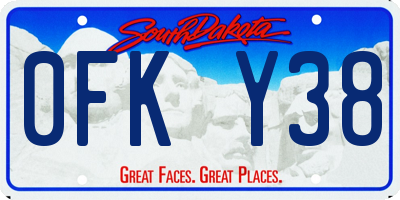 SD license plate 0FKY38