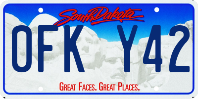 SD license plate 0FKY42
