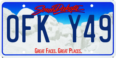 SD license plate 0FKY49