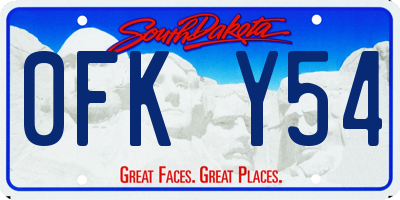 SD license plate 0FKY54