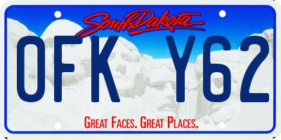 SD license plate 0FKY62