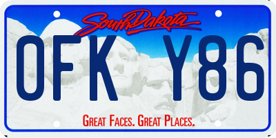 SD license plate 0FKY86