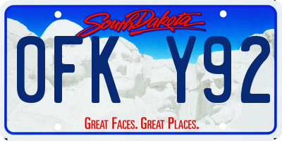 SD license plate 0FKY92