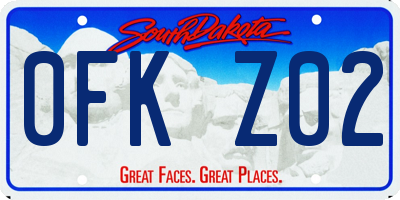 SD license plate 0FKZ02