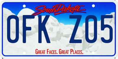 SD license plate 0FKZ05