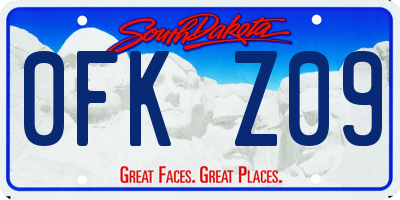 SD license plate 0FKZ09