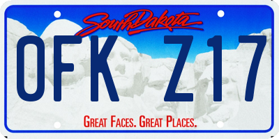 SD license plate 0FKZ17