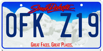 SD license plate 0FKZ19