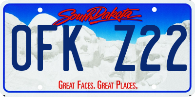 SD license plate 0FKZ22