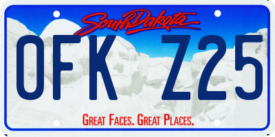 SD license plate 0FKZ25