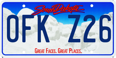 SD license plate 0FKZ26