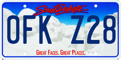 SD license plate 0FKZ28