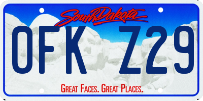 SD license plate 0FKZ29